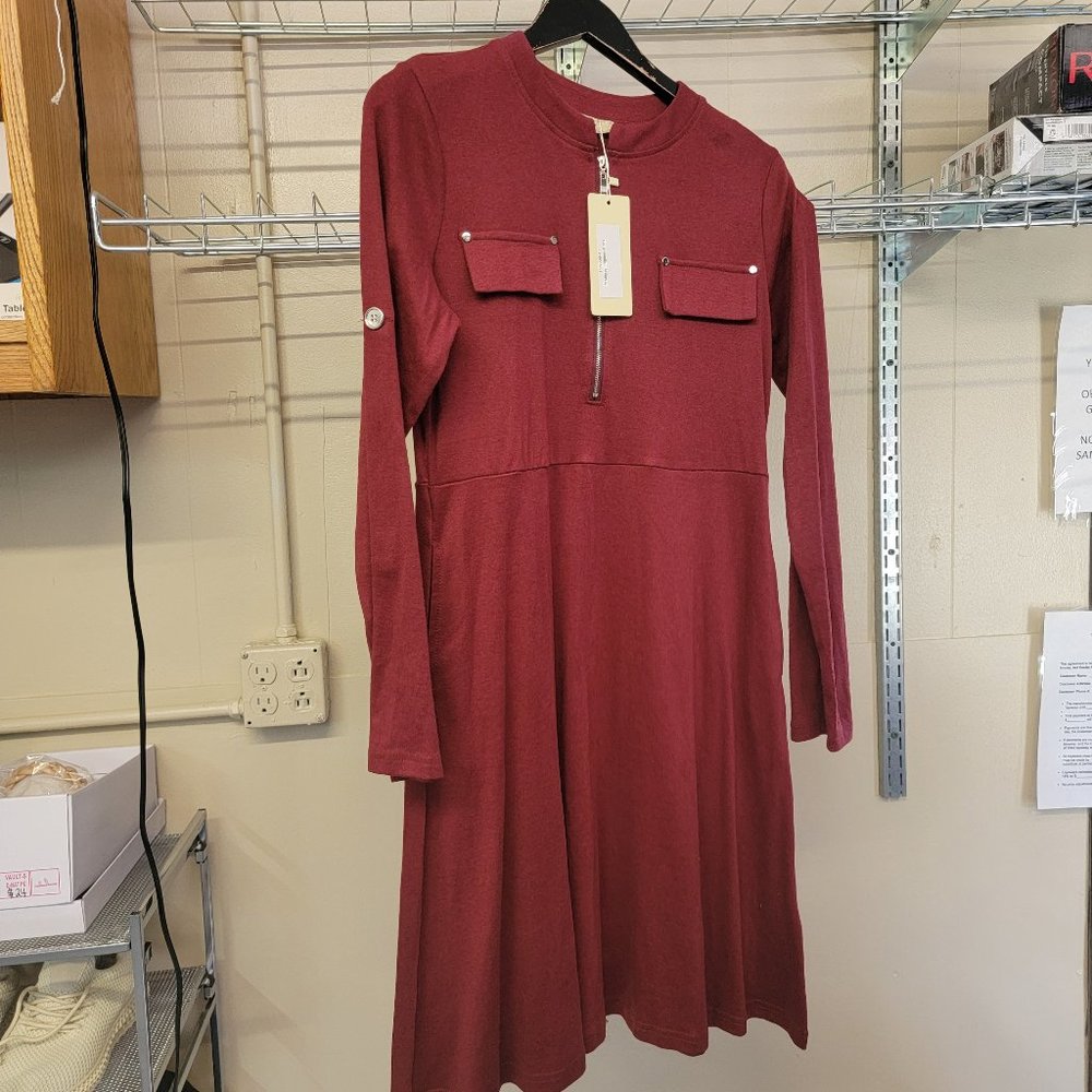 1692 - M Miusey Burgundy Dress